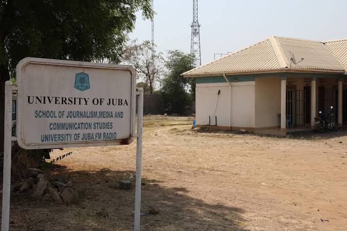 University of Juba - School of Journalism, Media and Communication Studies FM Radio signboard
